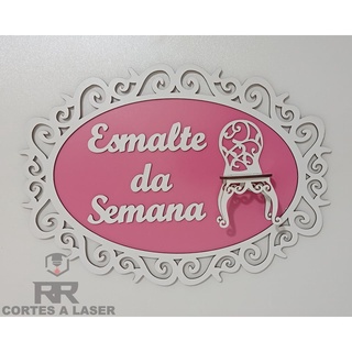Placa Esmalte da Semana em Mdf COLORIDO 1 FACE Decoração Para Salão de Beleza Manicure Pedicure