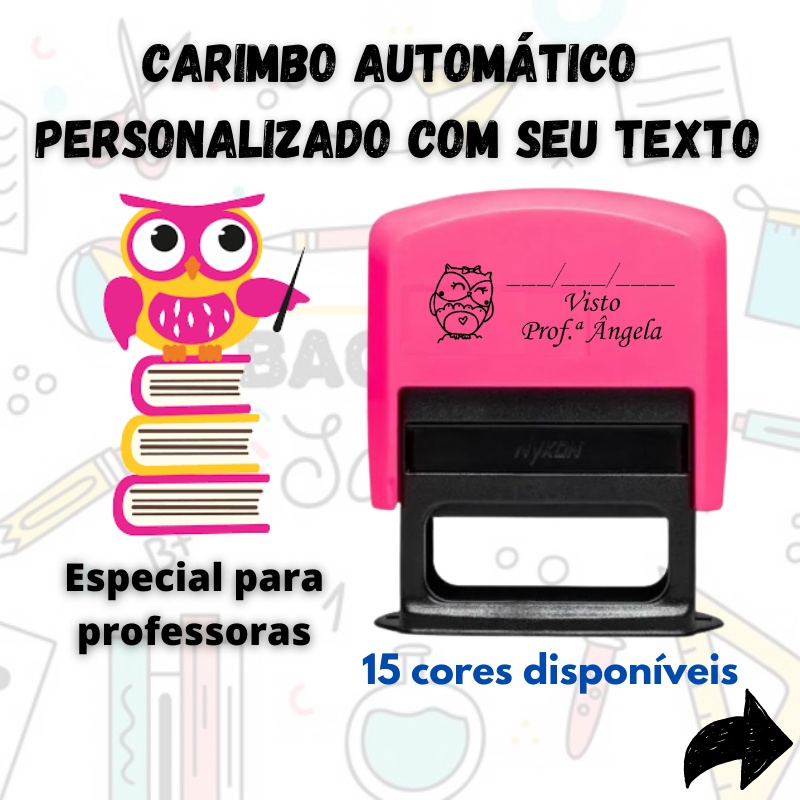 Carimbo para professores Personalizamos com seu Texto Carimbo Didático - ENVIAMOS NO MESMO DIA