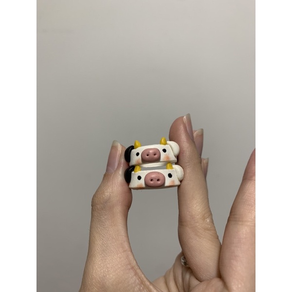 Anel Vaquinha Biscuit Polymer Clay Cow Ring | Shopee Brasil