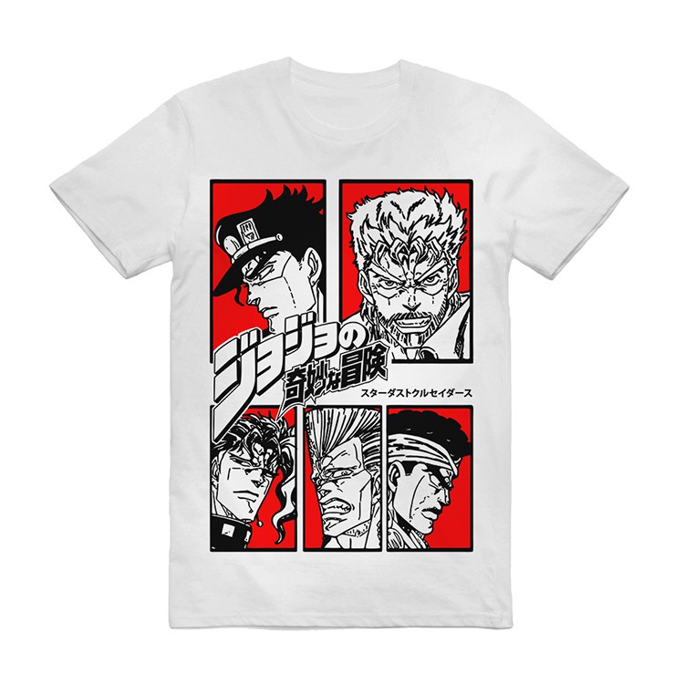 Camiseta Jojo's Bizarre Adventure Stardust Crusaders Jotaro Kakyoin Camisa Unissex - ESTAMPA EM ALTA DEFINIÇÃO