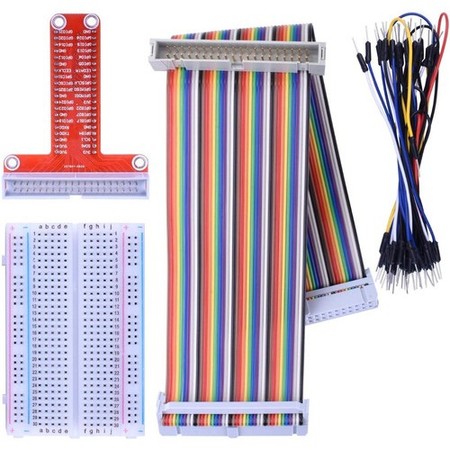 Kit Placa Gpio 40t + Cabo + Protoboard + Jumpers, Raspberry