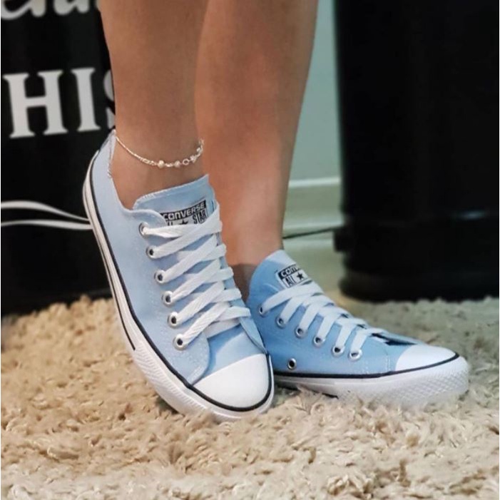 Tenis Converse Cano Baixo All Star Azul Bebe Feminino Masculino Unissex Classic Tradicional Shopee Brasil