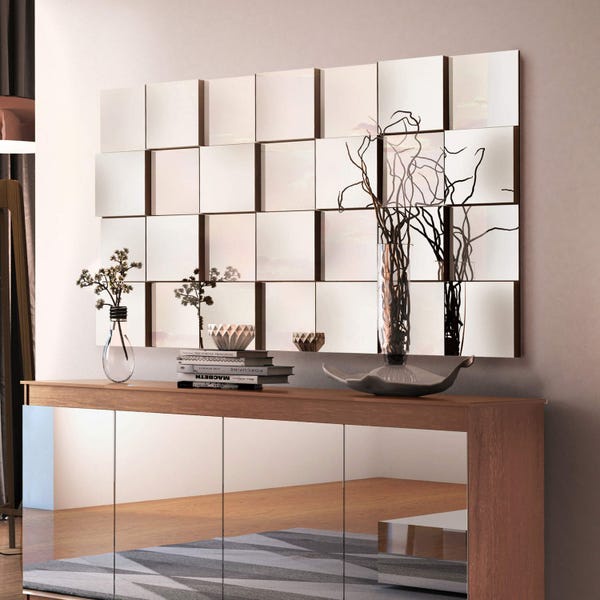 Espelho Decorativo 3d Painel Placa Vidro Liverpool 28 Peças - Home & Living
