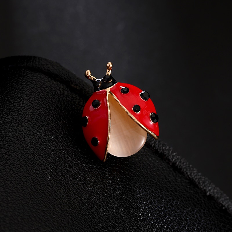 Broche Esmaltado Vermelho Fofo Joaninha Feminino/Bijuteria Para Banquete/Presente