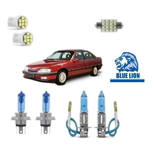 Kit Lampada Gm Chevrolet Omega Super Branca Farol H4 H3 Led