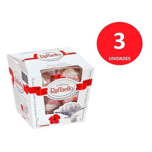 Kit C/3 Unidades Ferrero Rafaello Bombom 150g em Oferta na Shopee