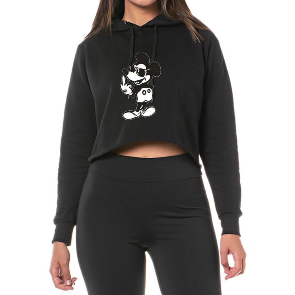 Moletom Cropped Mickey Descolado