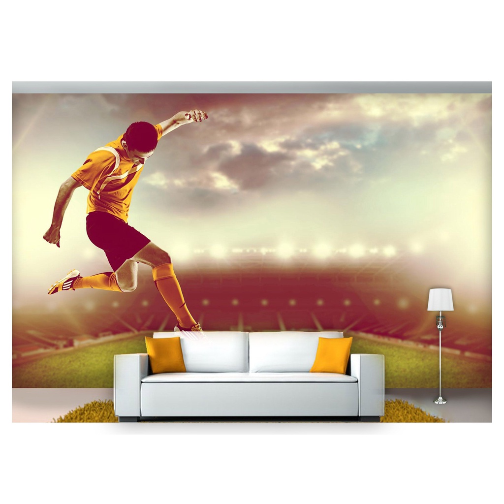 papel de parede Esportes Futebol Bola Campo 3D 7,5m² SPT11