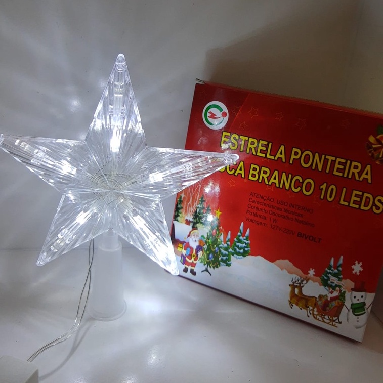 Enfeite de natal - Estrela pisca 10 leds | Shopee Brasil