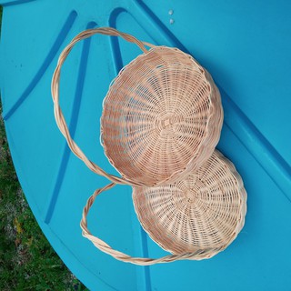 CESTO COM ALÇA | CESTO PÁSCOA | FIBRA NATURAL | PORTA LEMBRANÇA | CESTO DECORATIVO - 25 cm diâmetro