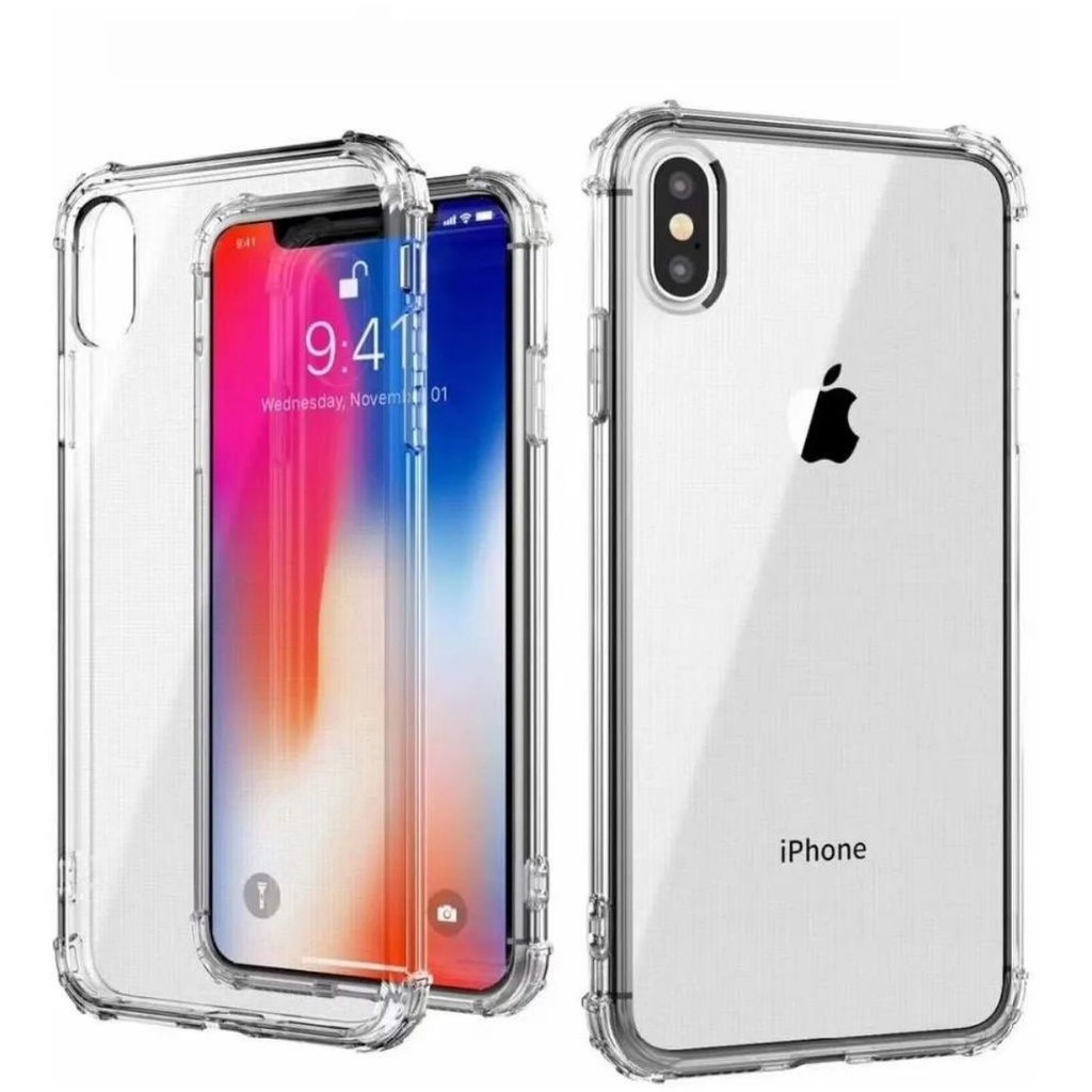 Capa Case Iphone Transparente Anti-Shock Anti Impacto Iphone 5/5s/ SE/ 6/ 6S / 6 Plus/ 6S Plus/ 7/ 7 Plus/ 8 /8Plus/ XR/ X /XS Max/ 11 /11 Pro /12 /12 Pro /12 Mini BRINDE UMA PELÍCULA DE VIDRO