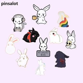 Bonito Série Coelho Esmalte Pinos Dos Desenhos Animados Animais Broches Para As Mulheres Mochilas Camisa Lapela Pin Metal Emblema Do Presente Da Jóia Por Atacado