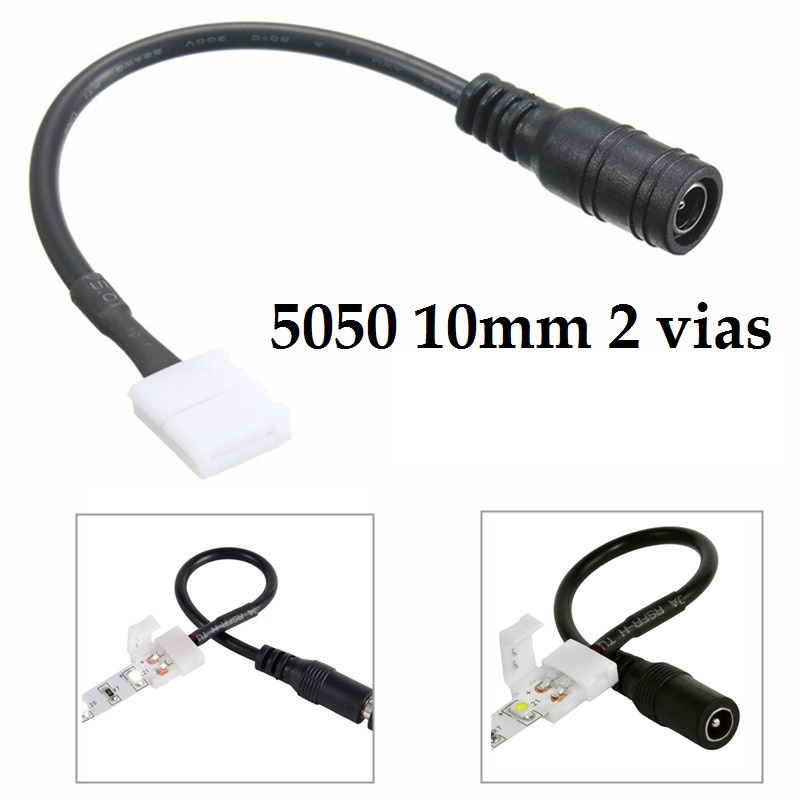 100 Emendas Para Fita Led 5050 Uma Cor 10mm De Largura Conector P4 Fonte Sem Solda Shopee Brasil