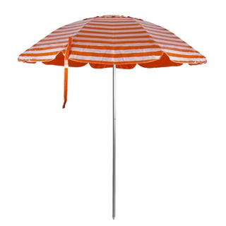 Guarda Sol Gigante 1,80m Sombreiro Praia Piscina Camping Mor Laranja Com Branco
