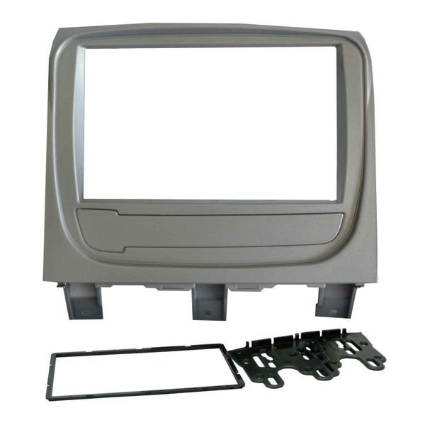 Moldura 2din Fiat Palio Way 2014, 2015, 2016, 2017, 2018 - Prata em Oferta na Shopee