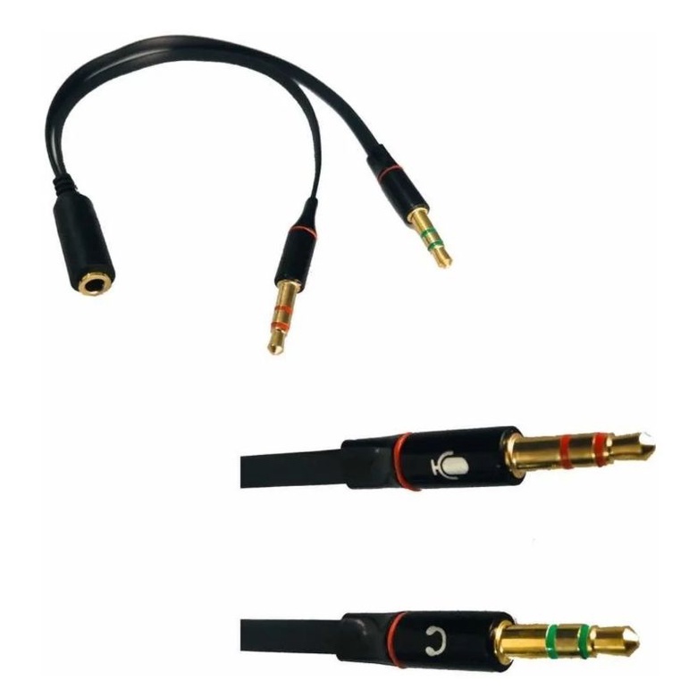 Cabo Adaptador P3 p2 Combo para Fone E Microfone Headset 20cm