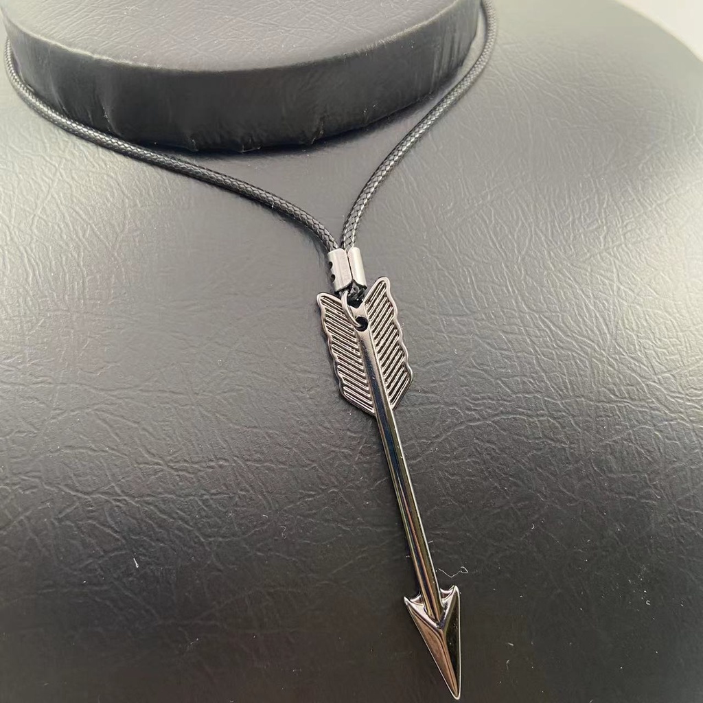 Cordão Encerado Masculino pingente de arco e flecha Colar Choker