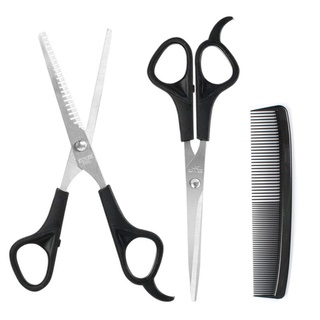 Kit cabeleireiro 3 Peças Pente Tesouras Inox