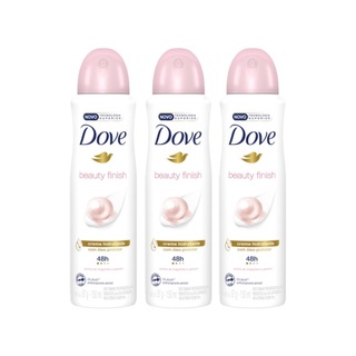 Kit com 3 Desodorantes Antitranspirantes Aerosol Dove Beauty Finish 150ml cada