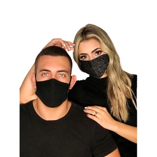 Máscara tricot canelada ajustável proteção ENVIO IMEDIATO