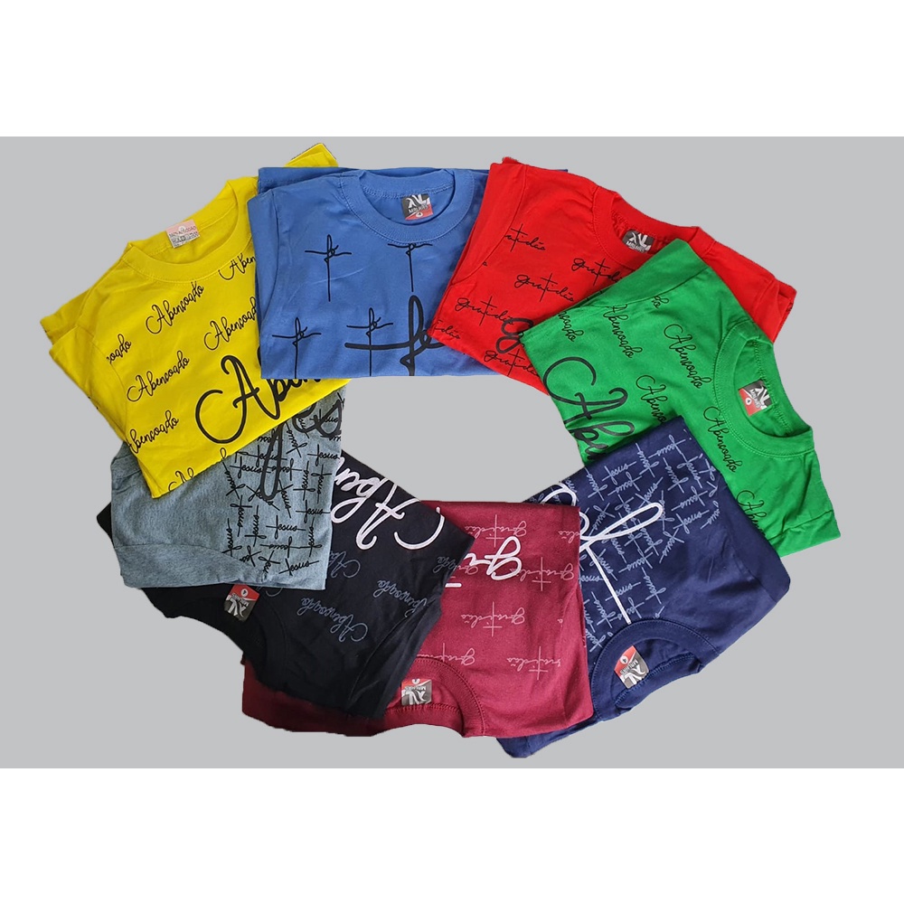 Kit 10 Camisetas Religiosa Juvenil Infantis Meninos Manga Longa Inverno Catolica Atacado