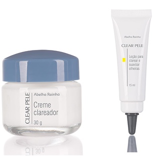 kit Creme Clareador Clear Pele 30g noite+Loção Clear Pele Para Clarear e Suavizar Olheiras 15ml