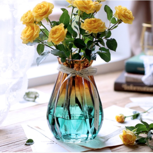 Vaso de vidro flores decorativo Colorido 15cm | Shopee Brasil