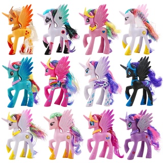 My Little Pony Conjunto Completo de 12 Peças Artesanais Bonecas Pegasus Edição Arco-íris Presentes para Crianças/Figuras/Mercadoria Anime/Brinquedos de Pônei Bonitos/Brinquedos de Meninos Brinquedos de Meninas