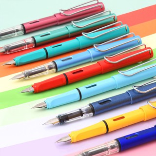 Ready stock! Fountain pen set 0.38 mm Disposable blue black red ink cartidge refills School supplies Stationery