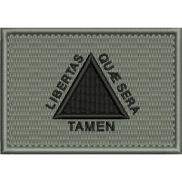 Patch bordado 7x5 cm bandeira estado de minas gerais negativa com carrapicho, para costurar ou termocolante