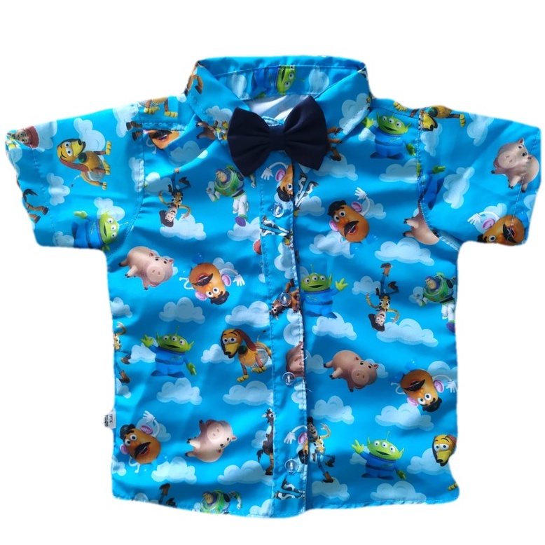 Camisa Temática TOY STORY. infantil social menino com gravata