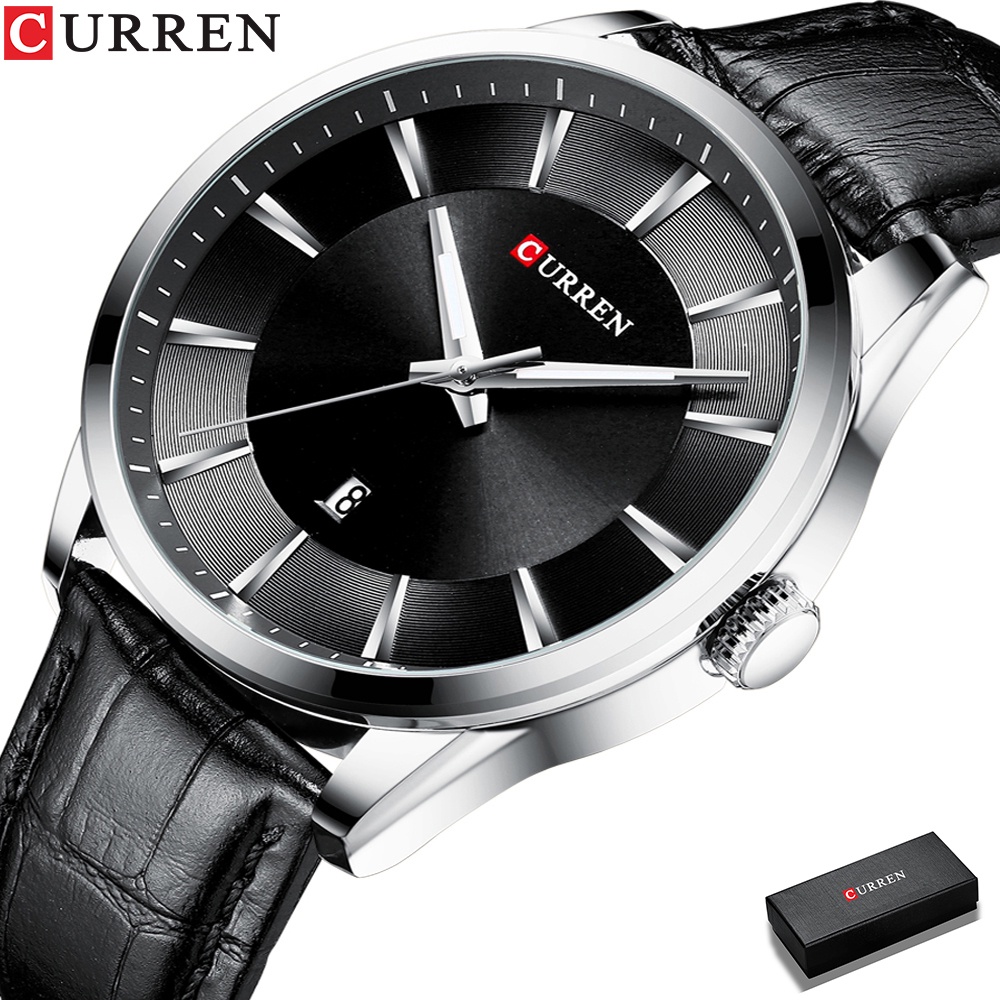CURREN Relógio Original De Couro Masculino Moda Casual Negócios Esportes Quartzo Impermeável Com Caixa 8365 L