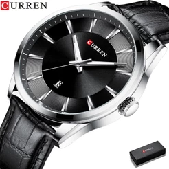 CURREN Relógio Original De Couro Masculino Moda Casual Negócios Esportes Quartzo Impermeável Com Caixa 8365 L
