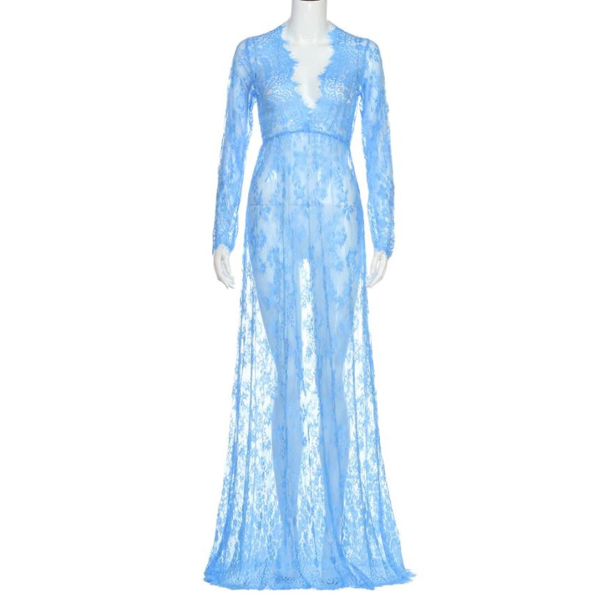 vestido azul claro gestante