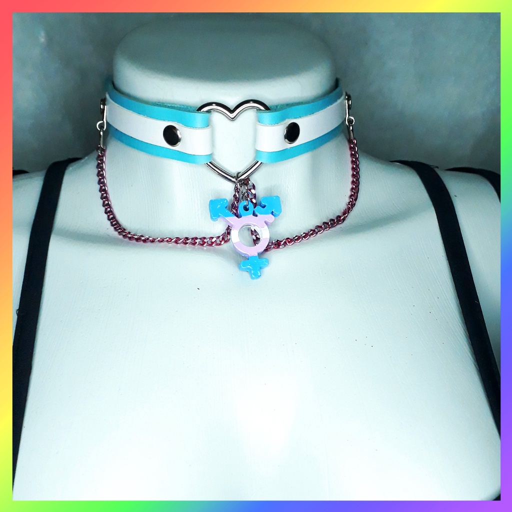 Choker Bandeira Trans Gargantilha Pride Orgulho LGBT Alternativo ...