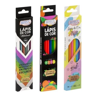 Kit Lápis De Cor Pastel + Metálico + Neon - 18 Unidades - Lindas Cores em Oferta na Shopee