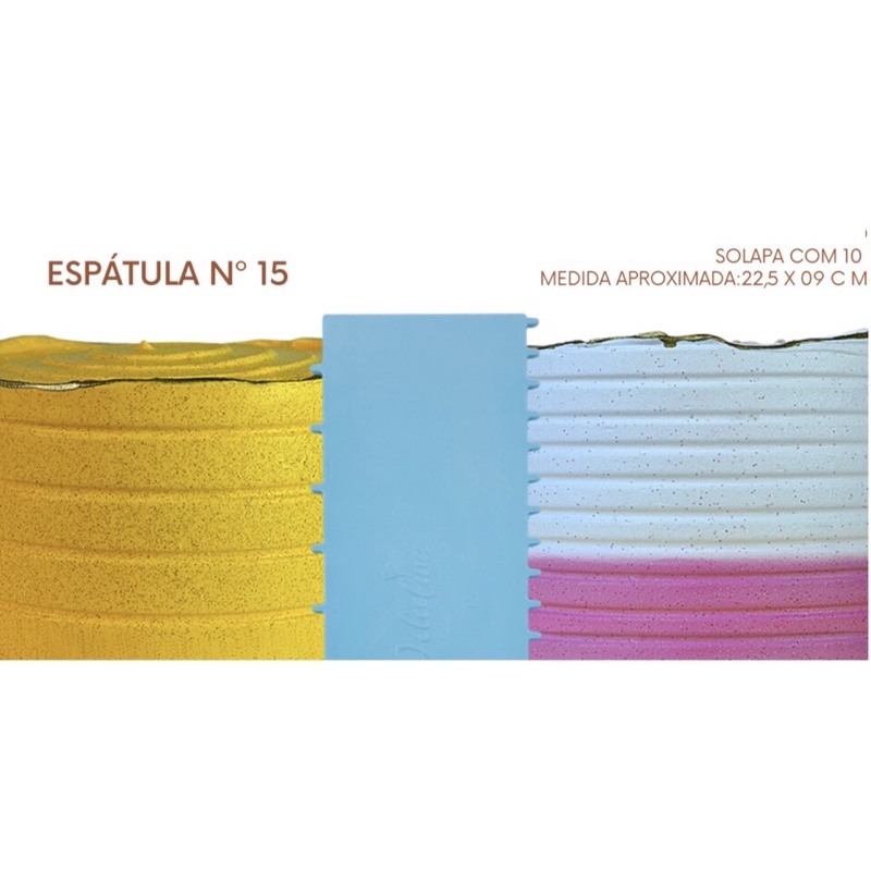 Espátula DECORATIVA N•15 AZUL para bolo Lsc 22,5 cm dupla confeitaria  (Chocobraz)// em Oferta na Shopee