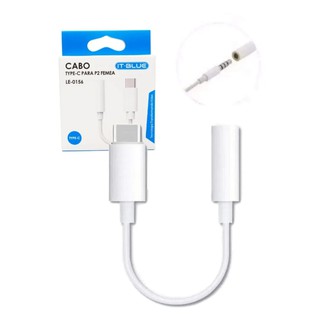 Cabo Adaptador para Fone Ouvido Celular Fêmea P2 P/ Tipo C 3.5mm Som Qualidade