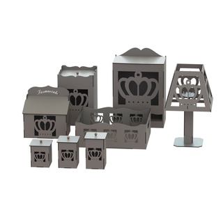 Kit Higiene para Bebe em MDF cru