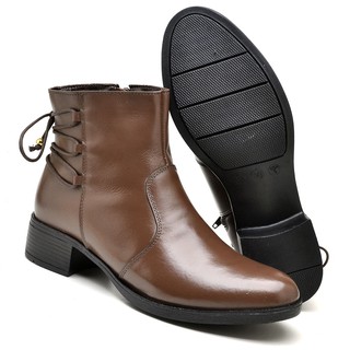 Bota Feminina Montaria Couro Legitimo Cano Curto