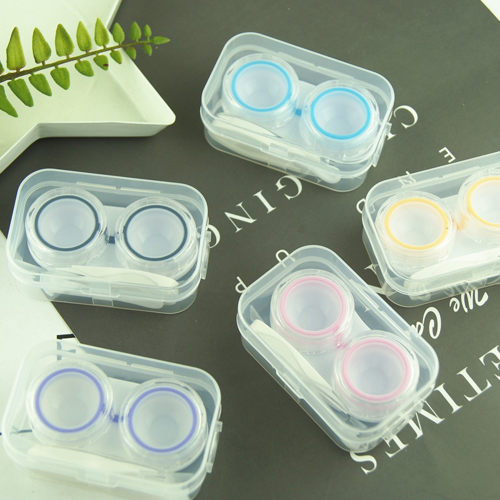 Estojo De Lentes De Contato Cor Aleatória Transparente De Lente De Contato