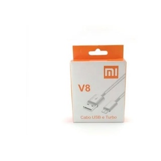 Cabo Xiaomi Usb V8 Turbo Branco Preto 7a-6a-5a-mia2 Lite Redmi 5-6-7