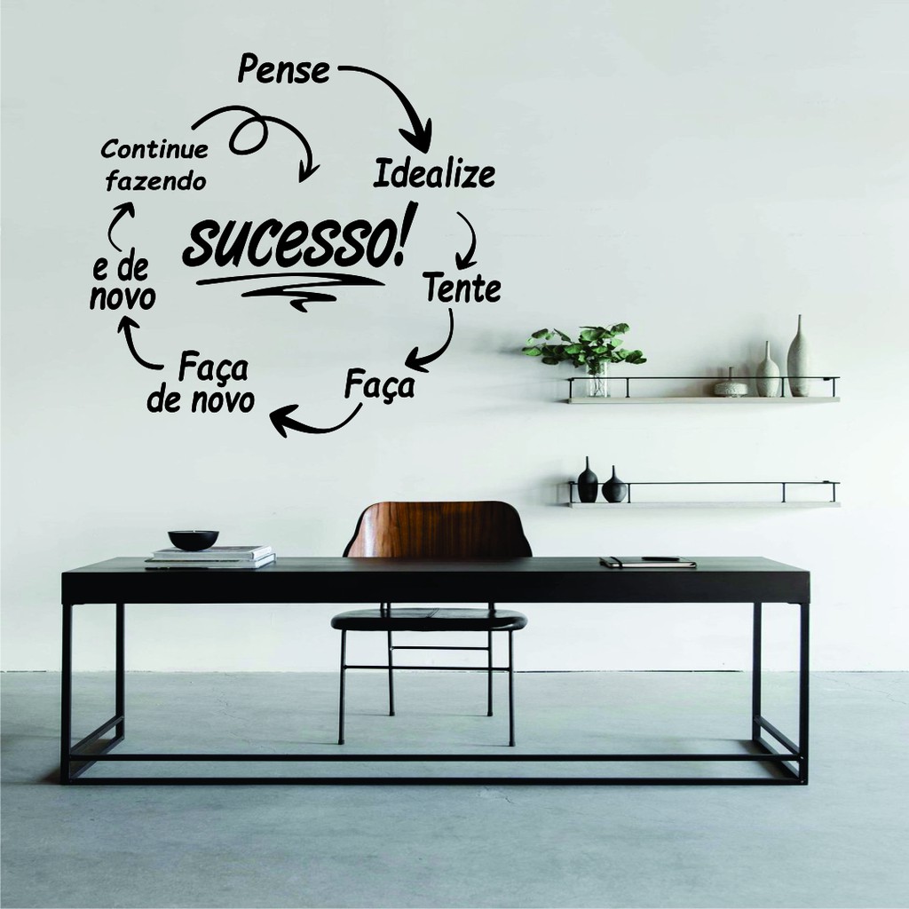 Adesivo decorativo de parede frase ciclo do sucesso | Shopee Brasil