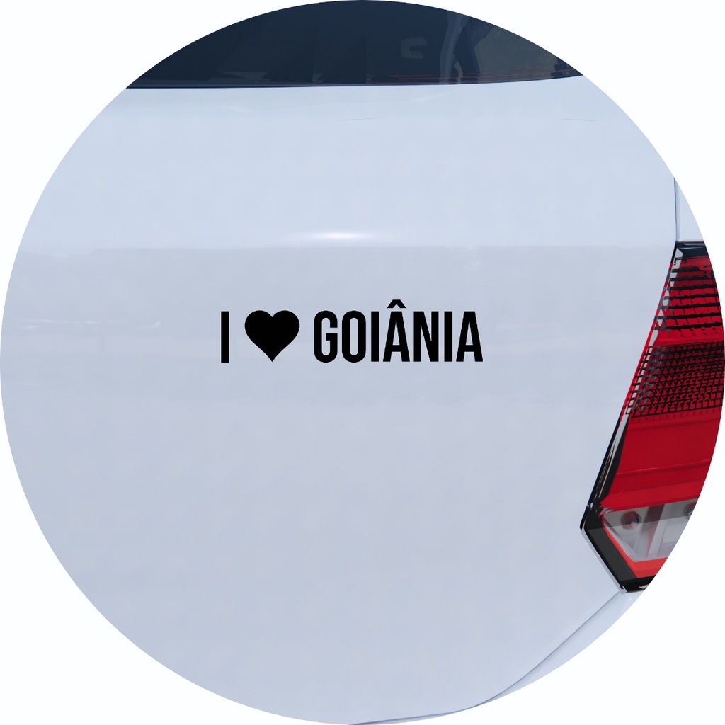 Adesivo de Carro Eu Amo Goiânia - I Love Goiânia