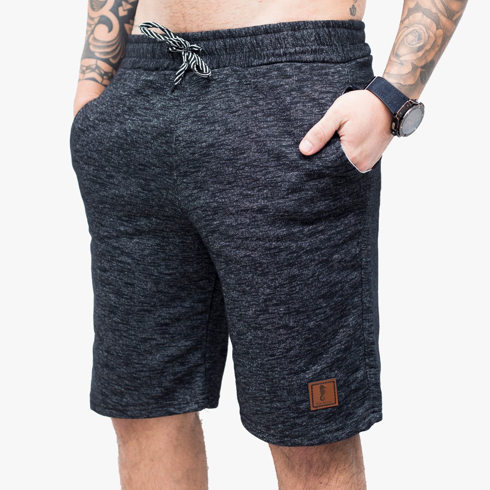 Bermuda de moletom Preta Short masculino Super promoção POLO MARINE ...