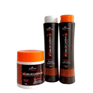 Kit Bomba de Cafeína Shampoo 400ml + Condicionador 400ml + Máscara 500g Bell Corpus