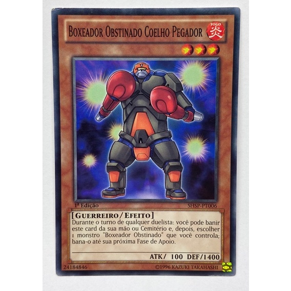 Boxeador Obstinado Coelho Pegador - SHSP-PT006 - Carta Yu-Gi-Oh Card