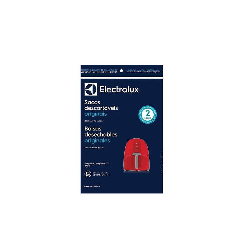 Saco Descartável Para Aspirador Electrolux Original Nano Reposição