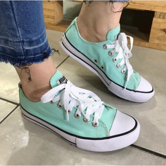 tenis all star cano alto verde agua
