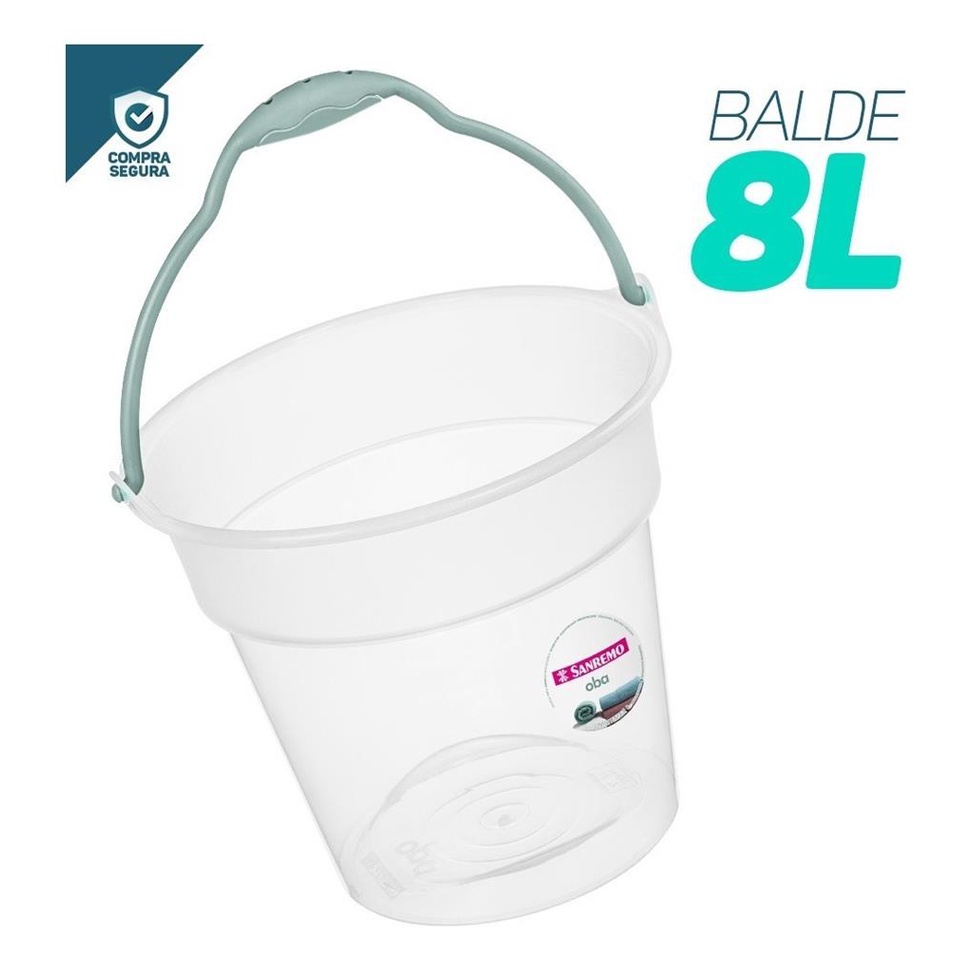 Balde Plastico Redondo 8 Litros De Limpeza Sanremo Original